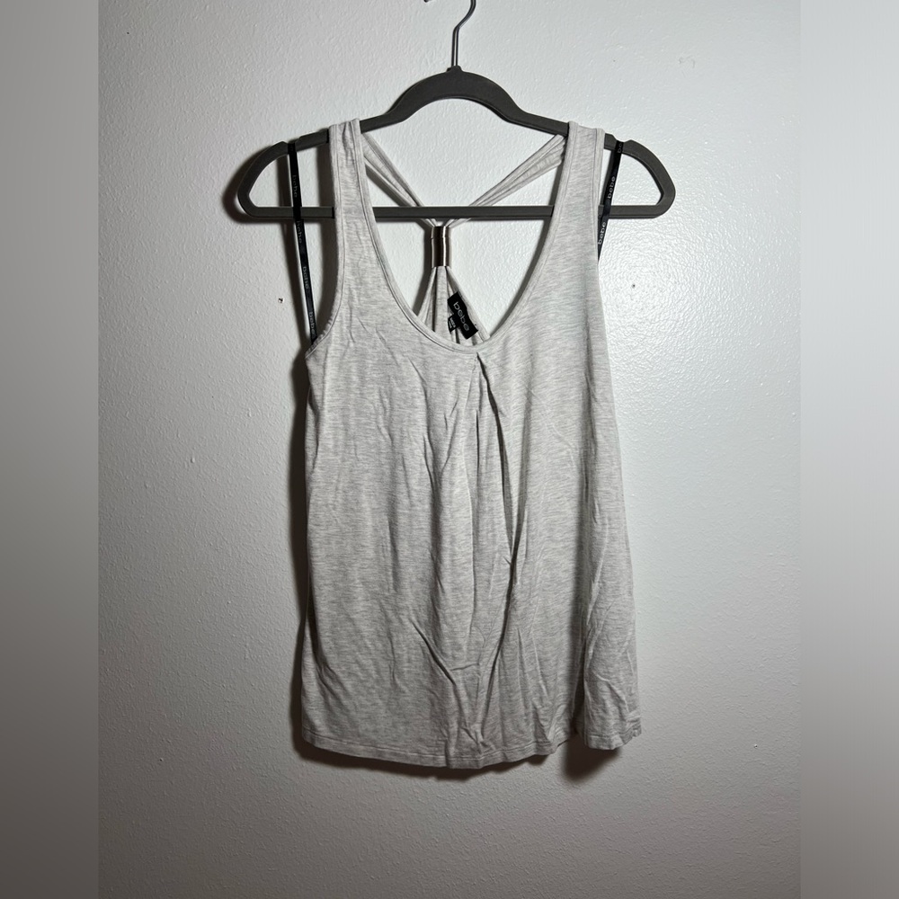 bebe Tank Top Grey with metal tank top detailing size Small